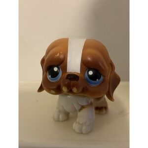 Littlest Pet Shop LPS #76 St. Bernard Dog Blue Eyes Snowfall Fun